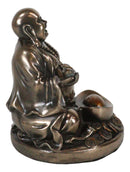 Laughing Buddha Zen Monk Of Prosperity Golden Nugget Lucky Charm Figurine 4.5"H