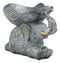 Ebros Grey Mosaic Design Elephant Laying Down With Trunk Up Holding Bowl Decor