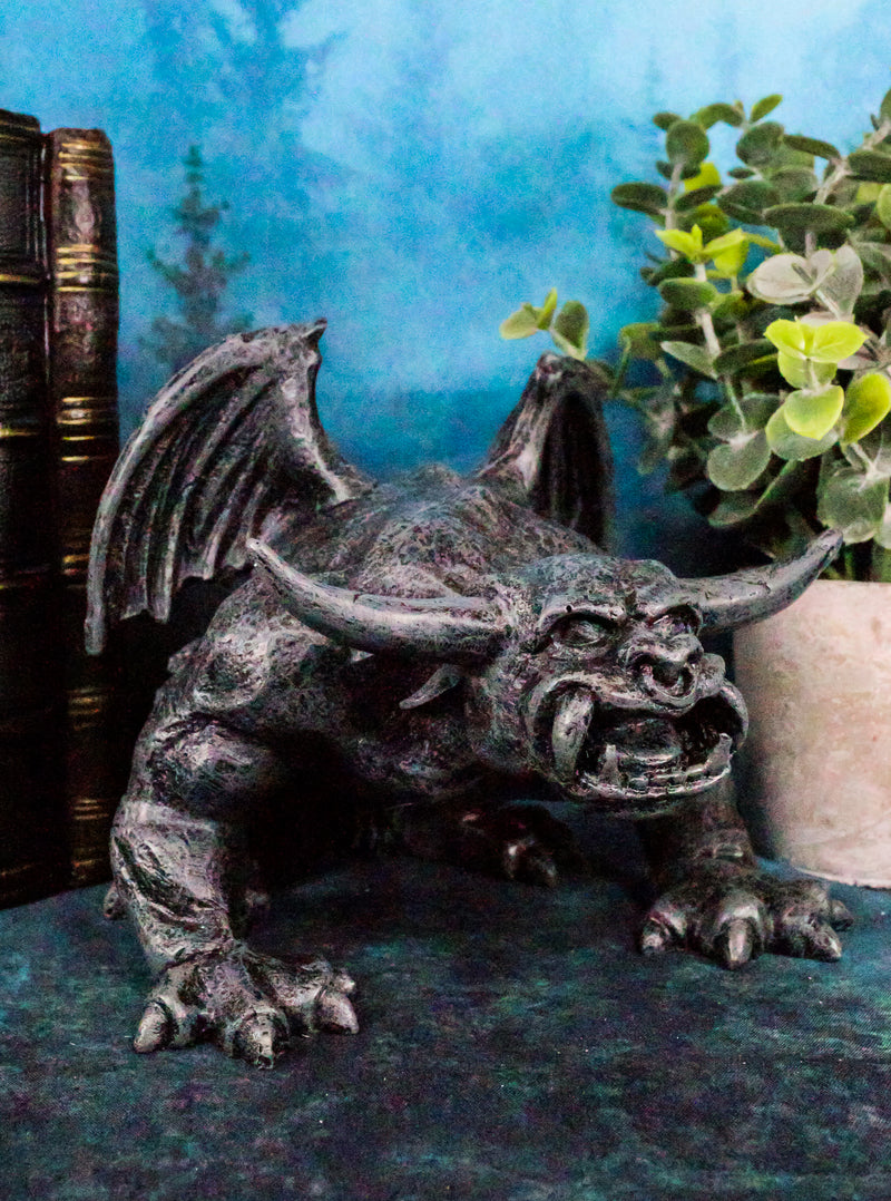 Ebros Gift Matador De Toros Winged Bull Horned Gargoyle Bellowing Statue 6" Tall