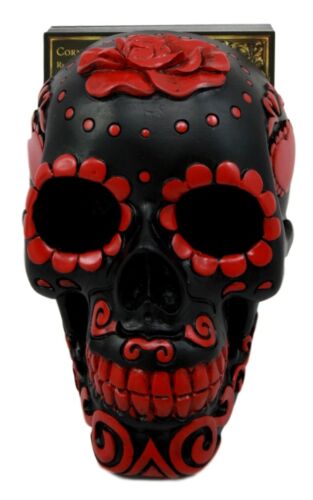 Ebros Day Of The Dead Sugar Skull Business Card Holder Figurine Desktop Office