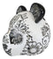 Ebros Black White Tattoo Tooled Floral Heart Panda Bear Head Day Of The Dead Figurine