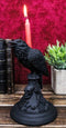Gothic Poe Raven Crow Black Rose Skull Tombstone Tea Light Votive Candle Holder