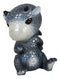 Whimsical Onyx Sulky Wyrmling Baby Hatchling Dragon With Blue Spots Figurine