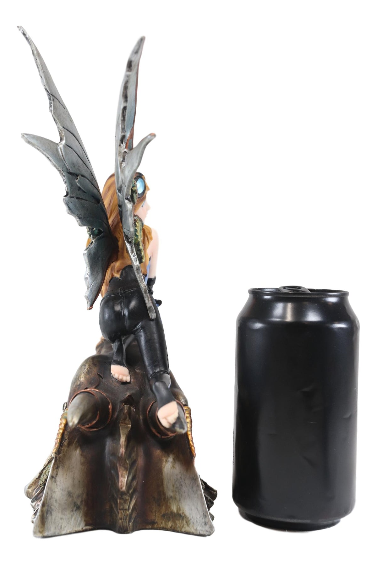 Ebros Steampunk Gearwork Pilot Fairy On Mechanical Cyborg Dragon Head Statue