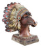 Rustic Western Tribal Indian Warrior Chief Headdress Horse Figurine With Base