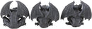 Ebros Winged See Hear Speak No Evil Squatting Gargoyle Shelf Sitters 3.75" Tall