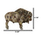 Native American Grassland Plains Wild Bison Buffalo Faux Wooden Resin Sculpture