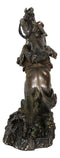 Rustic Western Desert Rodeo Cowboy On Rearing Horse With Lasso Ropes Figurine