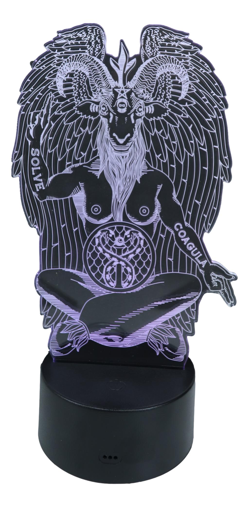 Ebros Sabbatical Goat Baphomet Acrylic Panel Colorful LED Night Light