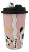 Pink Polkadots Giant Panda Bear Lovers Ceramic Mug With Silicone Lid Set Of 2