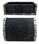 Ebros Medieval Fantasy Celtic Crucible Crest Dragon Decorative Box Figurine 4.75" Long