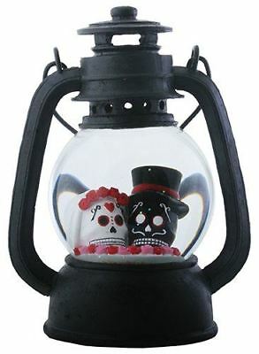 Ebros Gift Day Of The Dead DOD 7.5" Height Lantern Water Globe Bride & Froom
