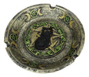 Wiccan Black Cat with Pentagram Triple Moon Celtic Knotwork Cigarette Ashtray