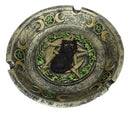Wiccan Black Cat with Pentagram Triple Moon Celtic Knotwork Cigarette Ashtray