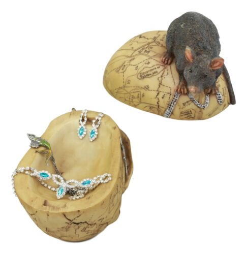 Paranormal Pentagram Colonial Witch Map Salem Skull And Mouse Jewelry Box Statue