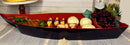 Ebros Gift Japanese Traditional Large 27.5" Long Red Plastic Lacquer Sushi Fishing Boat