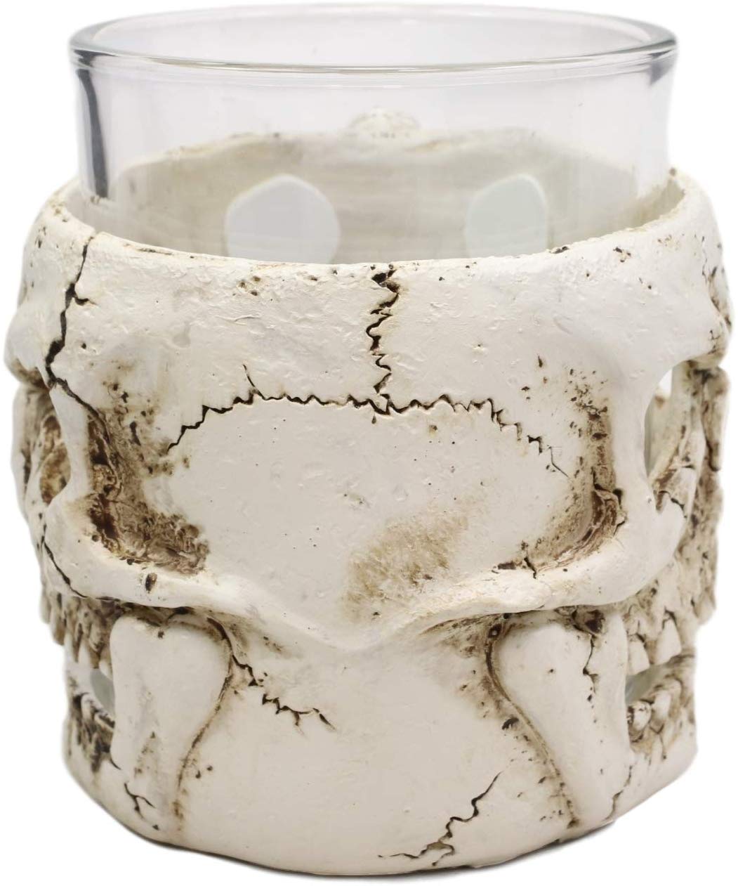 Ebros Grinning Human Skull Drinking Mug 7oz Resin With Glass Cup Insert & Handle - Ebros Gift