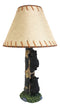 Pack Of 2 Rustic Black Bear Cubs Climbing Tree Ladder Table Lamp With Shade