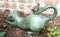 Crouching Cat With Bird Aluminum Garden Statue Figurine Home Decor 14" Length