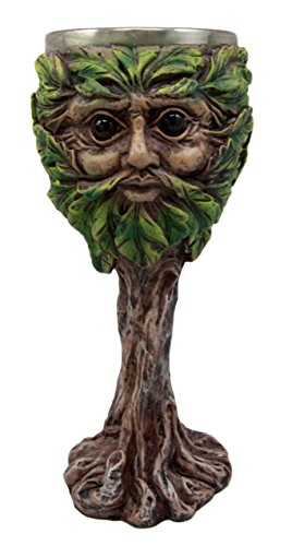 Ebros Whimsical Forest Spirit Greenman Deity Wine Goblet Chalice Cup 6oz - Ebros Gift