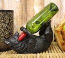 Ebros German Shepherd Dog Wine Bottle Holder Kitchen Decor (Black)
