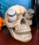 Ebros Scary Ossuary Human Skull Salt Pepper Shakers Holder Figurine 5.75" H