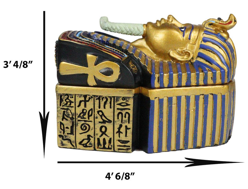 Egyptian King Pharaoh Tutankhamun Hieroglyphic Golden Decorative Jewelry Box