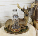 Rustic 8 Point Antlers Buck Deer Stag With Saddlebags Salt Pepper Shakers Holder