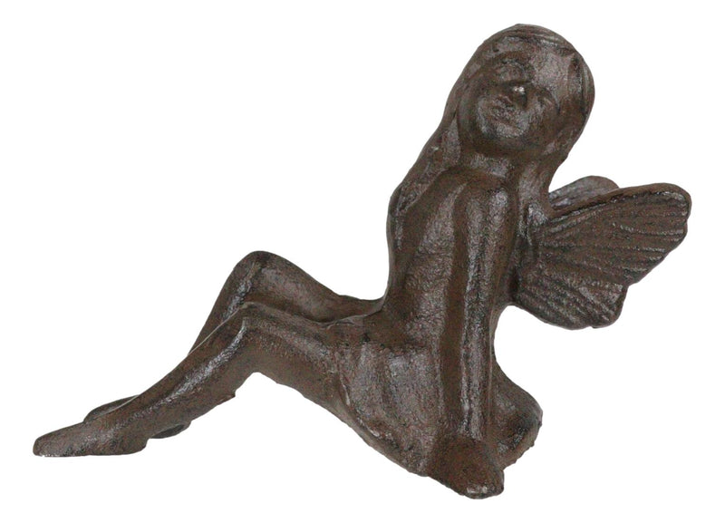 Cast Iron Rustic Antique Finish Enchanted Fairy Garden Paperweight Figurine