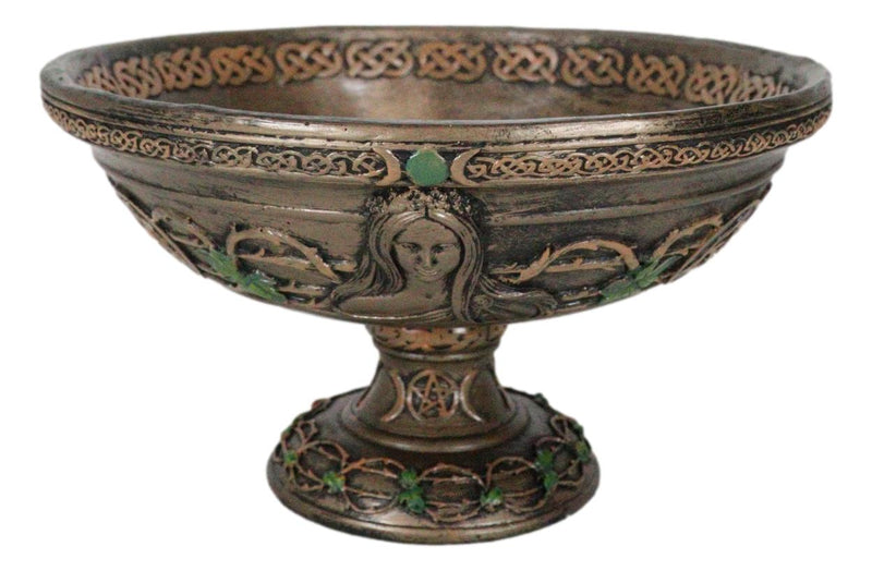 Wicca Celtic Triune Symbol Triple Moon Goddess Mother Maiden Crone Offering Bowl