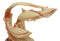 Swimming Dolphin Family Statue 8"Long Faux Wood Resin Three Bottlenose Dolphins