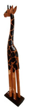 Balikraft Balinese Wood Handicraft Large Spotted Safari Giraffe Figurine 31.5"H