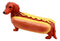 Cute Doxie Collection Hot Dog Wiener Ketchup And Mustard Dachshund Figurine 6"L