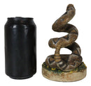Realistic Ferocious Attacking Diamondback Rattlesnake in Coiled Posture Figurine