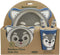 Ebros Gray Wolf 5 Piece Organic Bamboo Dinnerware Set For Kids Children Toddler