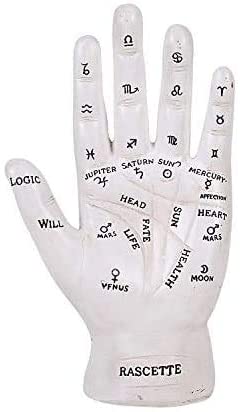 Ebros Psychic Fortune Teller Palmistry Hand Palm Figurine (Black & White Set) - Ebros Gift