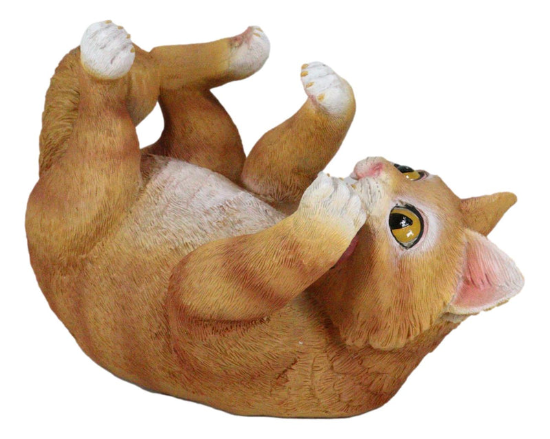 Tipsy Thirsty Feline Drinking Orange Tabby Kitty Cat Wine Bottle Holder Figurine