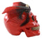 Red Bat Winged Imp Devil Demonic Skull with Horns Statue Ossuary Macabre Decor