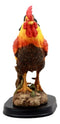 Ebros Proud Country Chicken Rooster Statue with Base 7.5" Tall Resin Sculpture in Vivid Colors