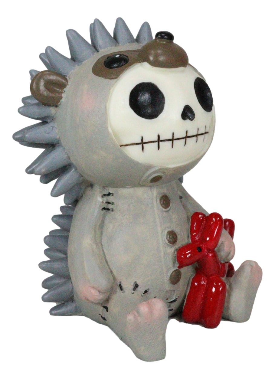 Ebros Larger Furry Bones Pygmy Hedgehog Skeleton Monster Sit Up Ornament Figurine 3.75"Tall