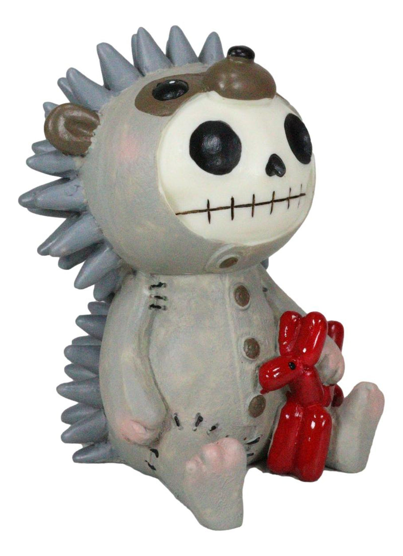 Ebros Larger Furry Bones Pygmy Hedgehog Skeleton Monster Sit Up Ornament Figurine 3.75"Tall