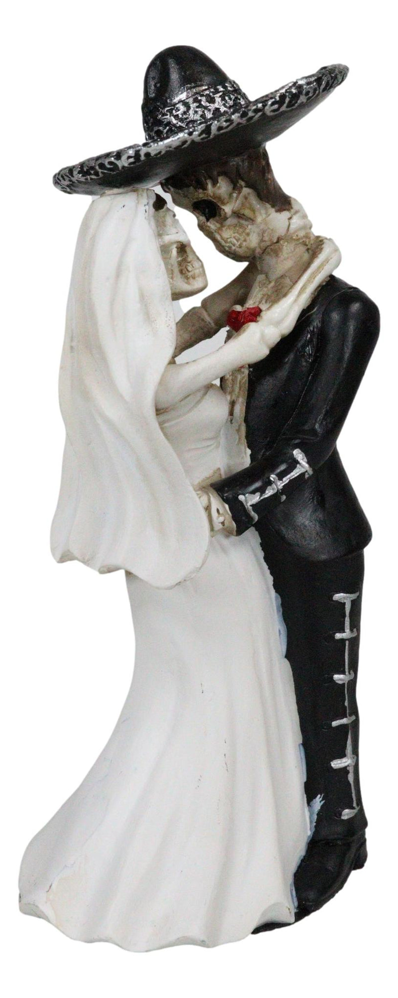Love Never Dies Wedding Bride & Groom Mariachi Skeleton Couple Dancing Figurine