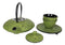 Japanese Evergreen Bamboo Matcha Green Heavy Cast Iron Tea Pot With Trivet and 2 Cups