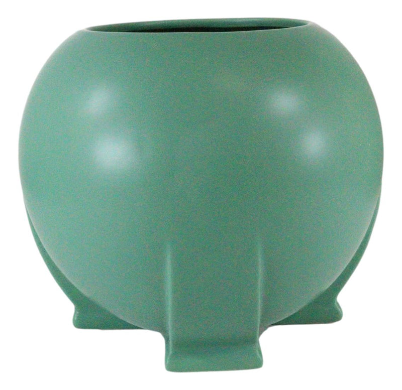 Ebros Teco Art Pottery by Frank Lloyd Wright Contemporary Satin Green Orb Vase Decor