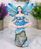 Fae Garden Zen Blue Dragonfly Fairy Meditating On Koan Yoga Rock Figurine