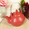 Ebros Gift Imperial Spotted Texture Teapot With Stainless Steel Handle 28oz (Red)