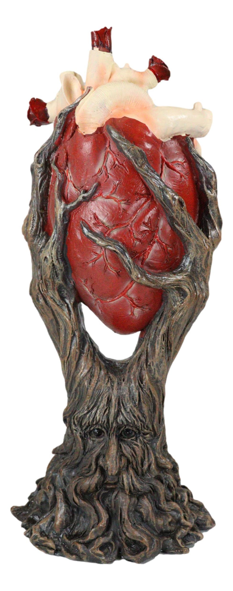 Wicca Spirit God Celtic Greenman Ent Holding Red Human Anatomy Heart Figurine