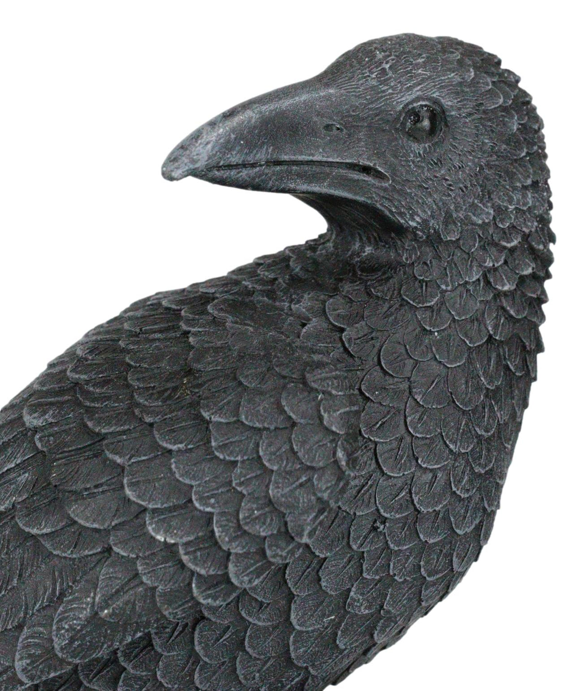 Large Dark Raven on Large Rock Platform Resin Statue Figurine 8" Height