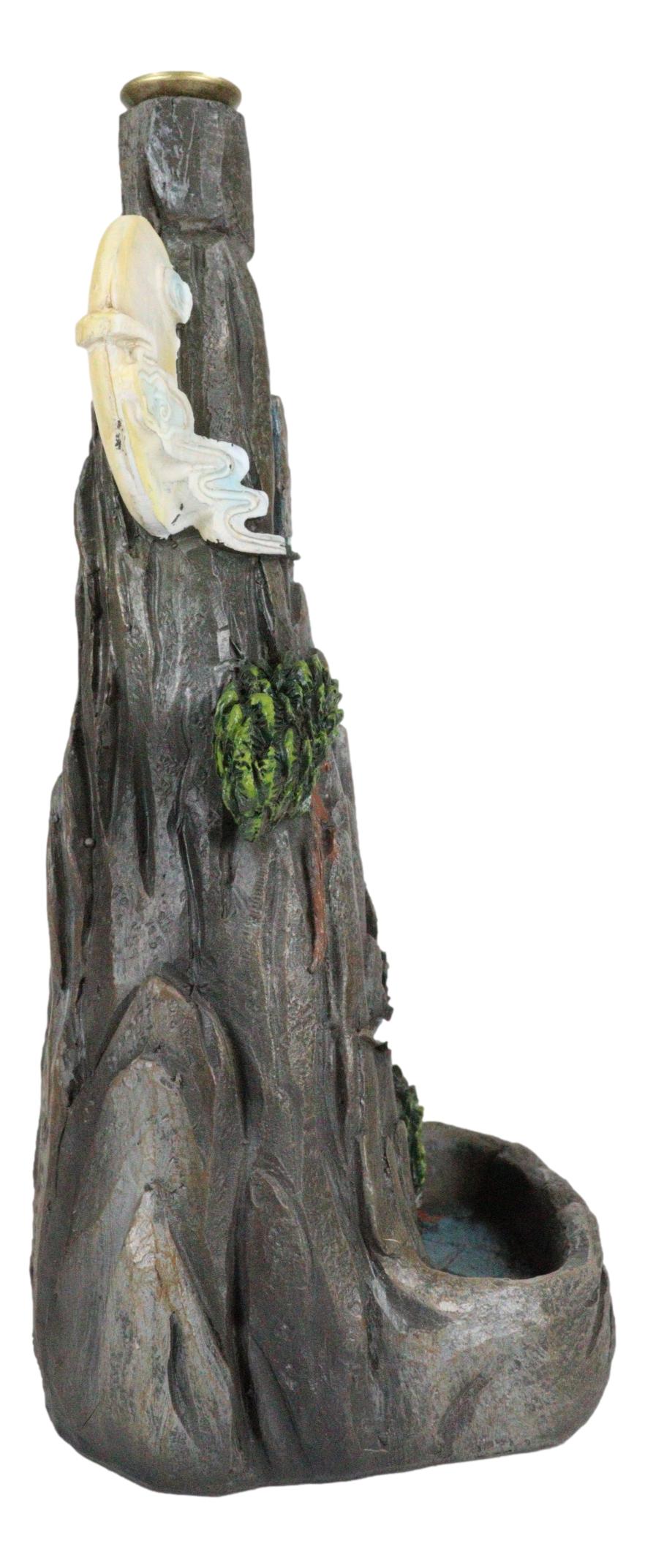 Feng Shui Rocky Mountain Top Buddhist Pagoda Temple Backflow Cone Incense Holder