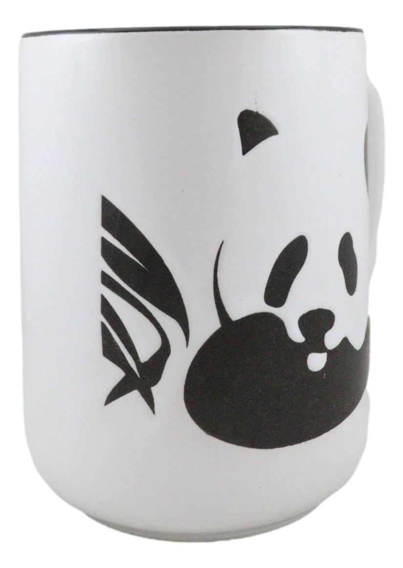 Giant Panda Bear Abstract Silhouette Art Ceramic Coffee Tea Mug Drink Cup 18oz